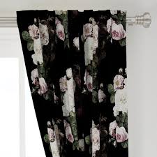 Dark Floral Curtain Panel Vintage Roses Jumbo Dark By Etsy In 2021 Floral Curtains Panel Curtains Dark Floral