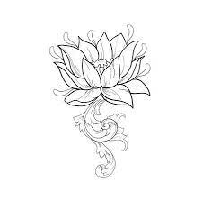 Graphic Sketch Of Lotuses In Ornament On A White Background Lotus Tattoo Design Flower Tattoo Lotus Tattoo Design For Women