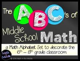E is for exponents • the exponent of a number tells us how many times to multiply that number by itself; The Abc S Of Middle School Math Is A Fun And Colorful Set Of Math Alphabet Vocabulary Cards That 6 Math Classroom Middle School Math Math Classroom Decorations