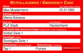 Falithrom notfallausweis / notfallausweis ausdruck. Diabetescard Soscard