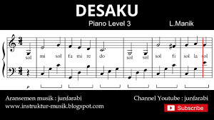 Notasi Balok Desaku Tutorial Piano Level 3 Not Lagu Anak Indonesia Instrumen Youtube