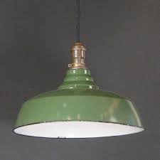 Green Enamel Shades Vintage Lighting Barn Lighting Light