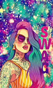 Swag Girl Galaxy Wallpaper Swag Wallpaper Etsy Wall Art Cute Girl Wallpaper