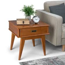 Whether you like round, black, glass, or wood, custommade artisans will build it for you. Draper Solid Hardwood 22 Inch Wide Rectangle Mid Century Modern End Table In Teak Brown Simpli Home 3axcdrp 02 Tk