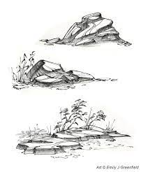 Emily S Sketchblog Rockin Drawing Rocks Landscape Drawing Tutorial Realistic Drawings