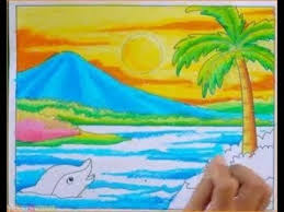Contoh sketsa gambar mewarnai pemandangan. Trik Sketsa Pemandangan Alam Pegunungan Dengan Teknik X Youtube