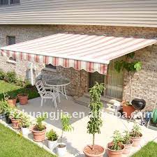 Electric Retractable Caravan Awnings Water Repellent Uv Protection Fade Resistant Easy Installation Pergola Patio Pergola Shade Wooden Pergola