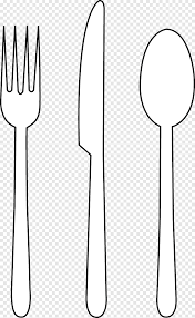 Cubiertos Blancos Arte Lineal Patron Tenedor S Blanco Texto Png Pngegg