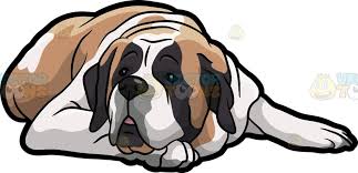 Black And White St Bernard Clipart A Tired St Bernard Dog St Bernard Dogs Basset Hound Art Dog Drawing