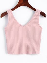 Hot Pink Tank Top Outfit Summer Casual Fashion V Neck Knitted Cropped Tank Top Pink Pink Tank Tops Outfit Tank Top Outfits Cropped Tank Top