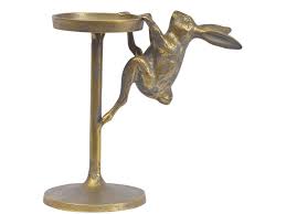 Decem black gold metal ten candle table candle holder. Climbing Rabbit Candle Holder Brass Bunny Candlestick