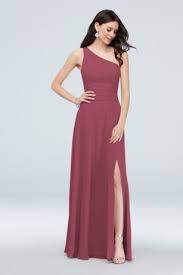 This Luxurious Soie Chiffon Bridesmaid Dress Features A Pleated One Shoulder B Wine Bridesmaid Dresses Find Bridesmaid Dresses Davids Bridal Bridesmaid Dresses