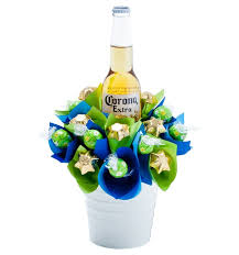 Corona Beer Arrangement Chocolate Bouquets Edible Blooms Beer Bouquet Corona Beer Cake Birthday Candy Bouquet
