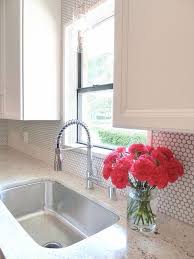 03 Add A Little Texture To Your Backsplash With White Penny Tiles And Grey Grout Digsdigs Penny Tiles Kitchen Penny Tile Backsplash Home