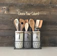 Utensil Holder Kitchen Decor Modern Farmhouse Decor Kitchen Mason Jar Utensil Kitchen Decor Modern Farmhouse Style Decorating Modern Farmhouse Decor Kitchen