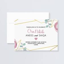 A design range of traditional | modern | floral & photo based digital e cards. Nikah Invitation Card Customize Nikah Invitation Design