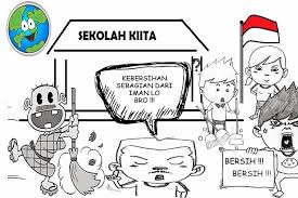 Membuat poster peraturan kelas  membandingkan jumlah benda remedial: 10 Ide Mewarnai Poster Kebersihan Lingkungan Sekolah Sweet Hunniteah
