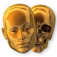 The Golden Heads Bone Art Gold Skull