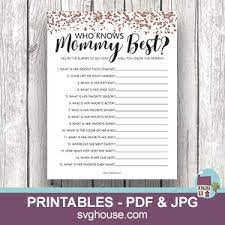 Who Knows Mommy Best Baby Shower Game Printable