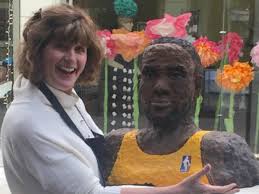 Lebron james is out indefinitely after suffering a high right ankle sprain during the lakers game against the atlanta hawks. Lebron James Cam Newton Lint Sculpture In Cleveland Sports Illustrated