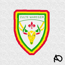 De regenboog bovenaan vormt de link naar het regenboogstadion en vertegenwoordigt de officiële clubkleuren; Zulte Waregem