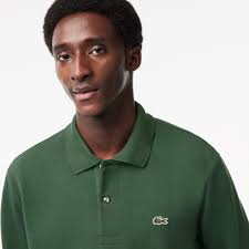 Clearance lacoste green long sleeve polo Discount