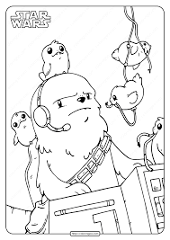 Star Wars Chewie And Porgs Coloring Pages Star Wars Coloring Sheet Star Wars Cartoon Descendants Coloring Pages