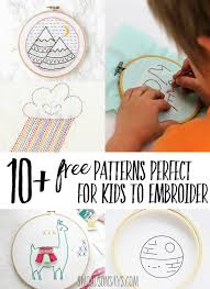 10 Free Simple Embroidery Patterns For Kids Simple Embroidery Embroidery Patterns Free Paper Embroidery