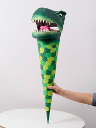 Schultute Pappmache Dinosaurier Paper Funnel School Cone Papier Mache Dinosaur School Cornet Schultute Basteln Schultuten Jungs Schultute