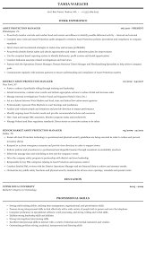 Different formats and styles are used to illustrate the various suggestions and tips contained in the handout, preparing your resume, also available through the bellevue university career. Asset Protection Manager Resume Sample Mintresume