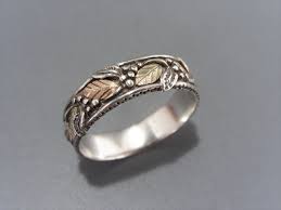 Vintage Black Hills Gold 12k Sterling Ring Band Size 11 Etsy Black Hills Gold Jewelry Black Hills Gold Sterling Ring