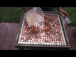 Diy Penny Top Table Hometalk Penny Table Tops Penny Table Penny Decor