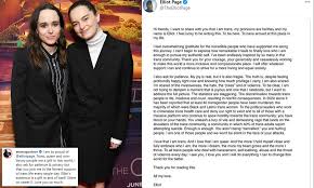 He is the brother of shane culkin, dakota culkin, kieran culkin,. Ellen Page Publicly Comes Out As A Transgender Male Named Elliot Says My Pronouns Are He They Daily Mail Online