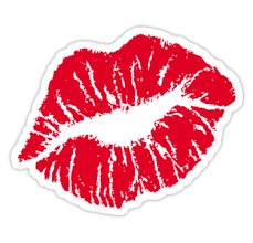 Kiss Kiss Red Sticker By Alexbookpages In 2021 Lips Illustration Red Lips Tattoo Kissing Lips