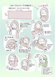 ヒジャーブと着物の極意 アラびいき ヒジャーブ ヒジャブの巻き方 ムスリムファッション