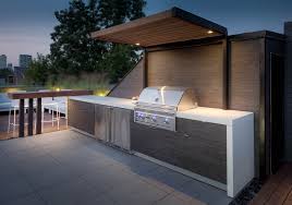 It's natural to think about illuminating things overhead in your outdoor kitchen lighting, but don't forget down below. Garden Living Outdoor Kitchens Rooftop Outdoor Kitchen