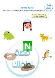 تعلم اللغة الانجليزية للأطفال phonic match letter n قصة لطفلك phonics lettering letter n