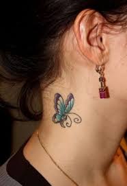 Blue Butterfly Tattoo For Neck Butterfly Neck Tattoo Blue Butterfly Tattoo Neck Tattoo