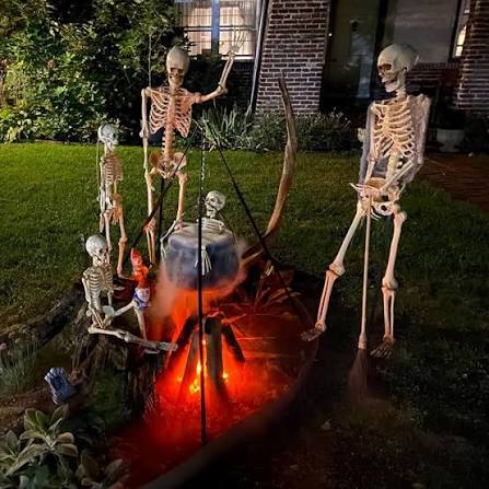 Amazon.com: Halloween Decorations Outdoor - Large Witches Cauldron on Tripod with Lights - Black Plastic Cauldron Candy Bucket Decoration for Yard Home Porch Outside : Patio, Lawn & Garden