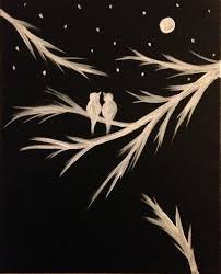 Silhouette Bird Paintings On Canvas Black And White Acrylic Painting Canvas Art Love Birds Silhouette Canvas Painting Wall Decor I Love You T Canvas Painting Canvas Art Painting Silhouette Canvas