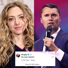 Actress #AmandaSeyfried says that she is not apologizing for her comments  calling deceased political commentator #CharlieKirk “hateful” shortly after  his assassination in September. “I'm not f—ing apologizing for that. I  mean, for