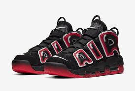 Nike Air More Uptempo Laser Crimson Cj6129 001 Release Date Info The Nike Air More Uptempo Laser Crimson In Bla Nike Air Uptempo Latest Nike Sneakers Nike Air