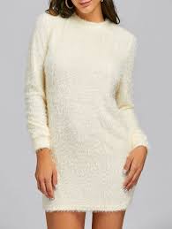 Mini Fuzzy Sweater Dress 42 Off Rosegal