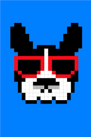 Easy Pixel Art Dogs French Bulldog With Sunglasses Pixel Art Facile Chien Bouledogue Francais Pixel Art Facile Pixel Art Chien Bouledogue Francais
