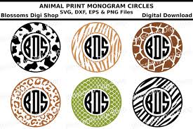 Download Animal Print Monogram Circles Svg Dxf Eps And Png Files By Blossoms Digi Shop Thehungryjpeg Com