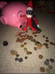 Nach fast elf stunden beendet paul achleitner die hauptversammlung. Piggy Bank Robber Elf On Shelf Elf On The Shelf Awesome Elf On The Shelf Ideas Xmas Elf