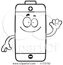 Our printable sheets for coloring in are ideal to brighten your family's day. Cartoon Clipart Of A Waving Battery Mascot Vector Outlined Coloring Page By Cory Thoman 1173702