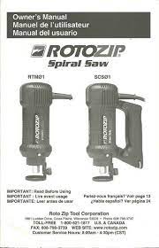 Owner S Manual Rotozip Rtm01 Scs01 Spiral Saw 2610995758 7 98 Paperback Guide Listing In The Power Tools Tools Diy Tools Hom Owners Manuals Home Tools Manual