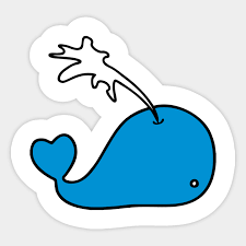 A whale cartoon drawing will look very different depending on the specie and the type of style. Baby Blue Whale Cartoon Drawing Blue Whale Aufkleber Teepublic De