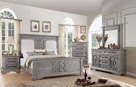 Artesia Modern Farmhouse Style Bedroom Set With Upholstered Headboard Salvaged Natural Finish Queen Or King King Bedroom Sets Bedroom Sets Queen Bedroom Set